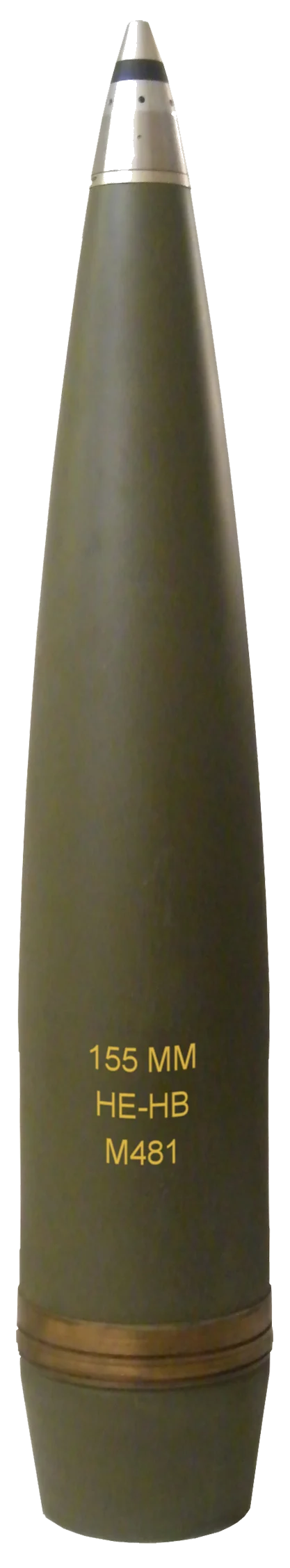M481 HE-ER-BT 155mm artillery projectile